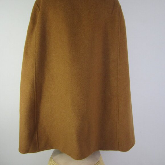 Zara Women Camel Cape Wool Blend Hand Made Faux Leather Buckles Relaxed - Picture 12 of 12